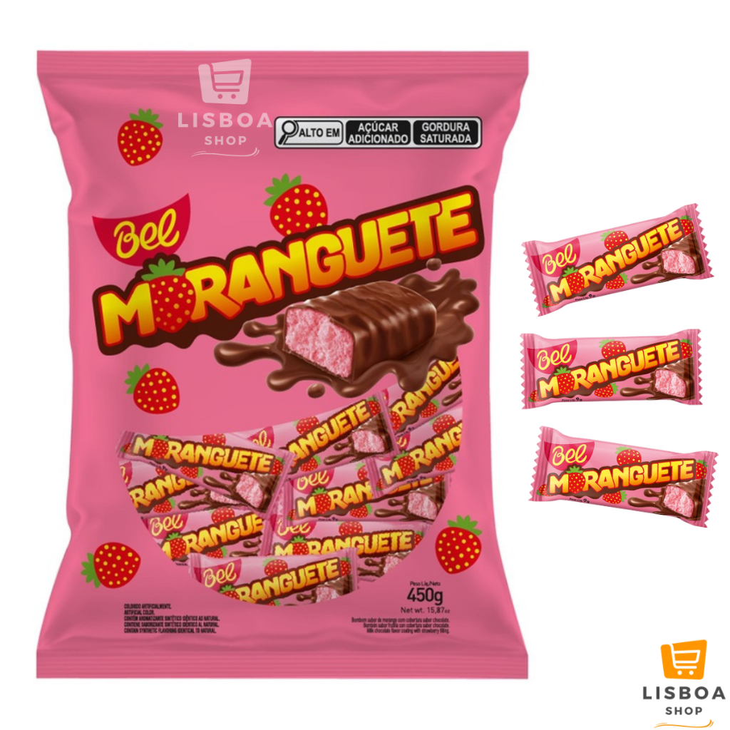 Moranguete Bombom Chocolate 450g C/50 Unidades - Bel em Oferta na Shopee