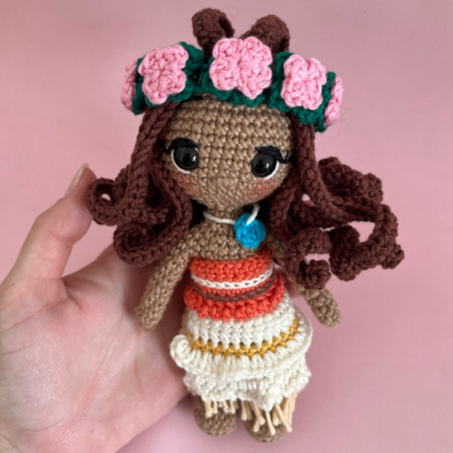 Moana Amigurumi Feita à Mão | Boneca de Crochê | Presente Infantil Disney | Amigurumi Personalizado | Decoração Infantil