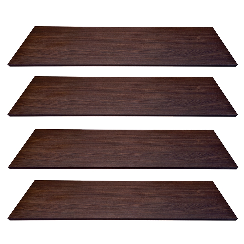 Kit 4 Prateleiras Mdf 115x20 Mdf Tabaco 15mm Livros Revista 115x20cm Suportes Grátis