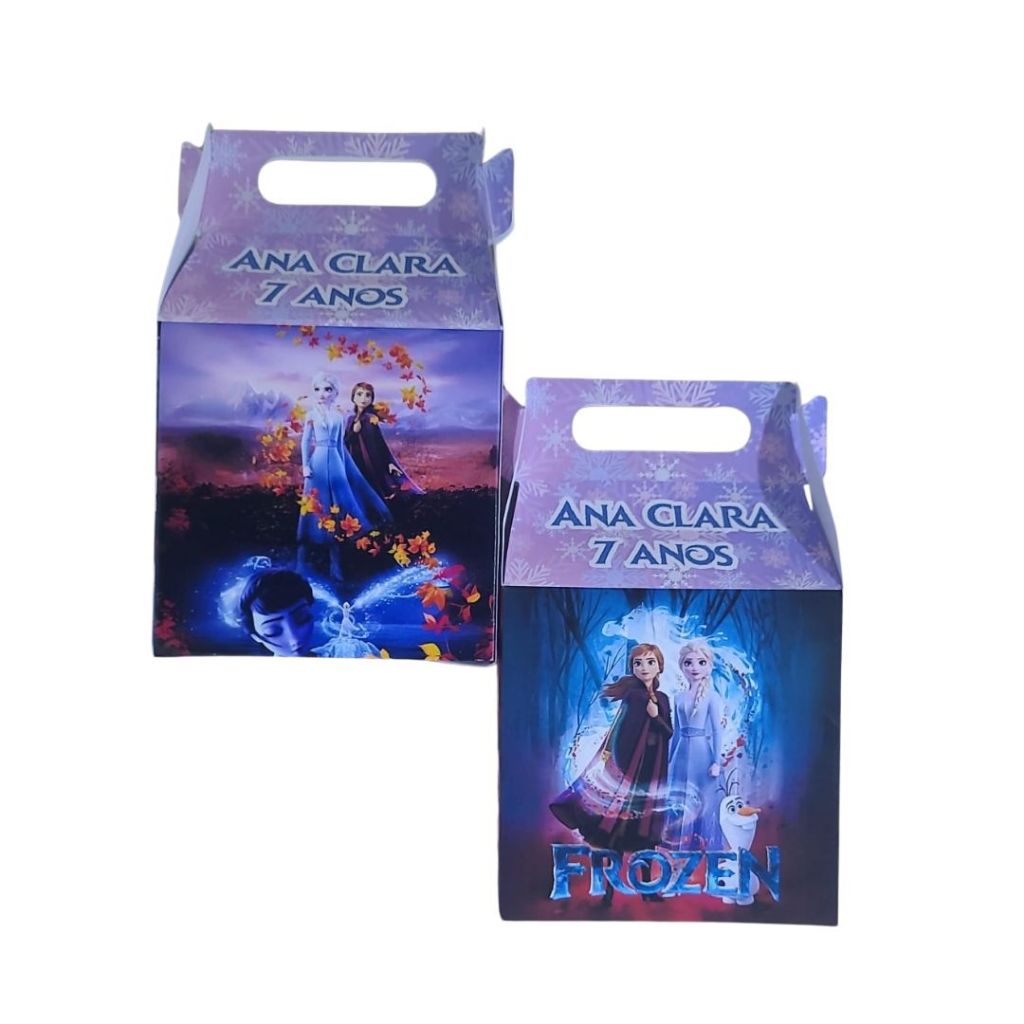 Caixinhas Sacolinha Frozen surpresa Lembrancinha Festa de Aniversário Maletinhas Personalizado Com NOME e IDADE