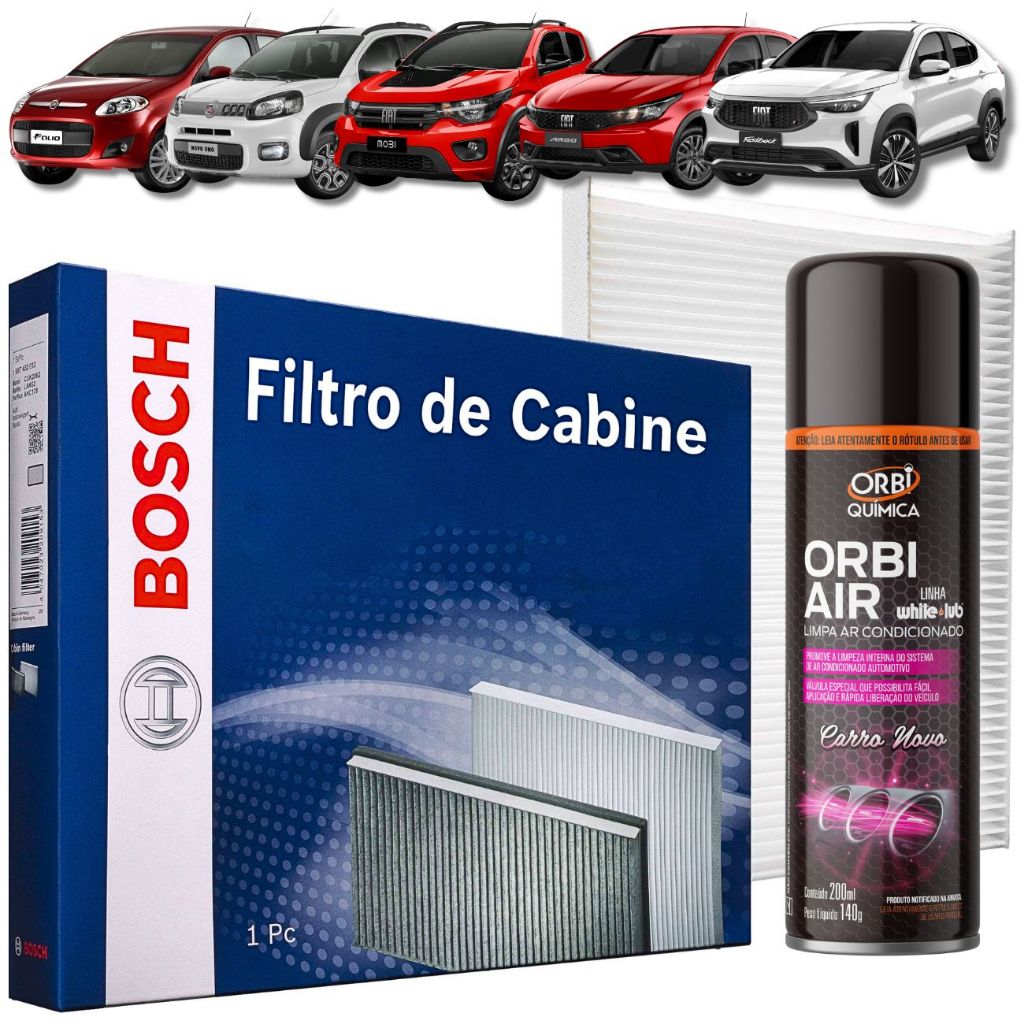 Filtro Ar condicionado Uno Novo Palio Novo Mobi Grand Siena Argo Cronos Pulse BOSCH / Limpa Ar ORBI em Oferta na Shopee