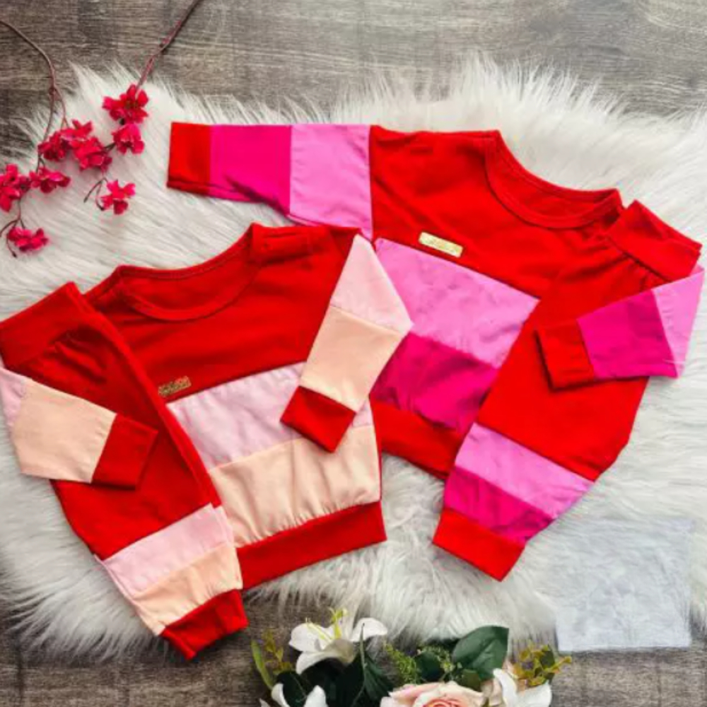 Conjunto Infantil Menina Blusa e Calça Roupa de Frio Bebê 6 a 9 Meses Kit Blusa e Calça