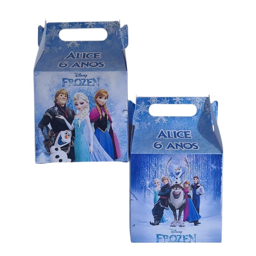 Caixinhas surpresa Frozen Let It Go Sacolinha Lembrancinha Festa de Aniversário Maletinhas Personalizado C/ NOME e IDADE