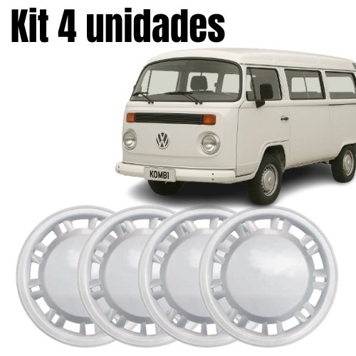 Jogo com 4 Calotas ARO 14 VW KOMBI / UNIVERSAL ARO 14 Trava por Pressão - AR4055PTA