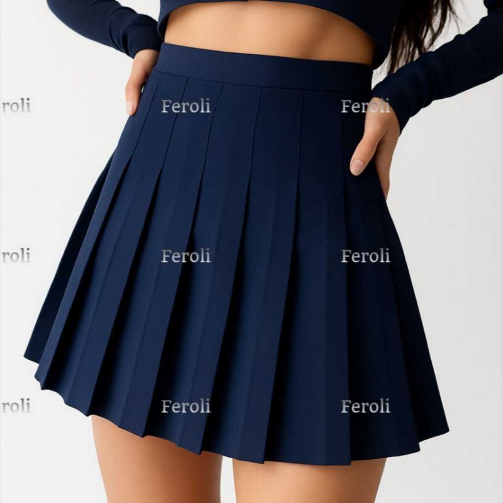 SAIA COLEGIAL / ANIME / COSPLAY / PREGUEADA / RBD AZUL MARINHO em Oferta na Shopee