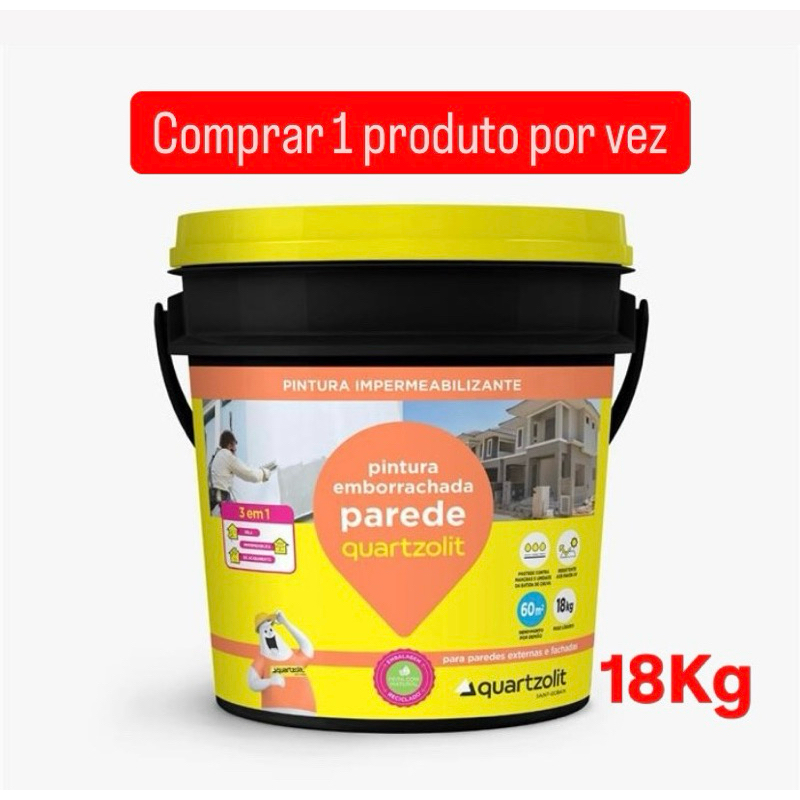 Impermeabilizante 18kg quartzolit, PINTURA EMBORRACHADA, •lajes •paredes •telhas • fachadas. pinta e impermeabiliza.