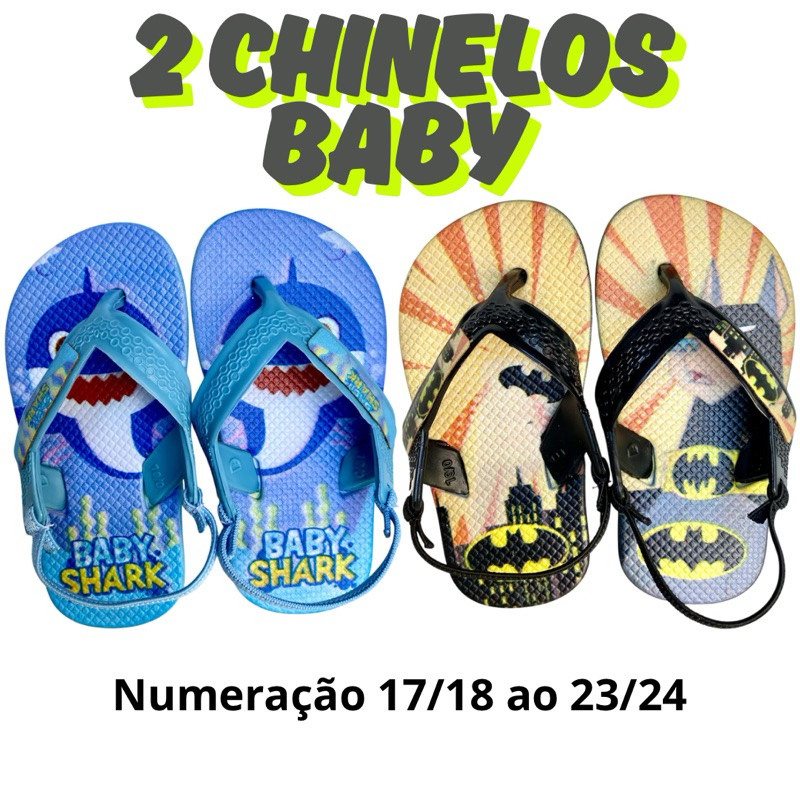Kit 2 Pares Chinelo Menino Sandália Bebê Masculino Infantil