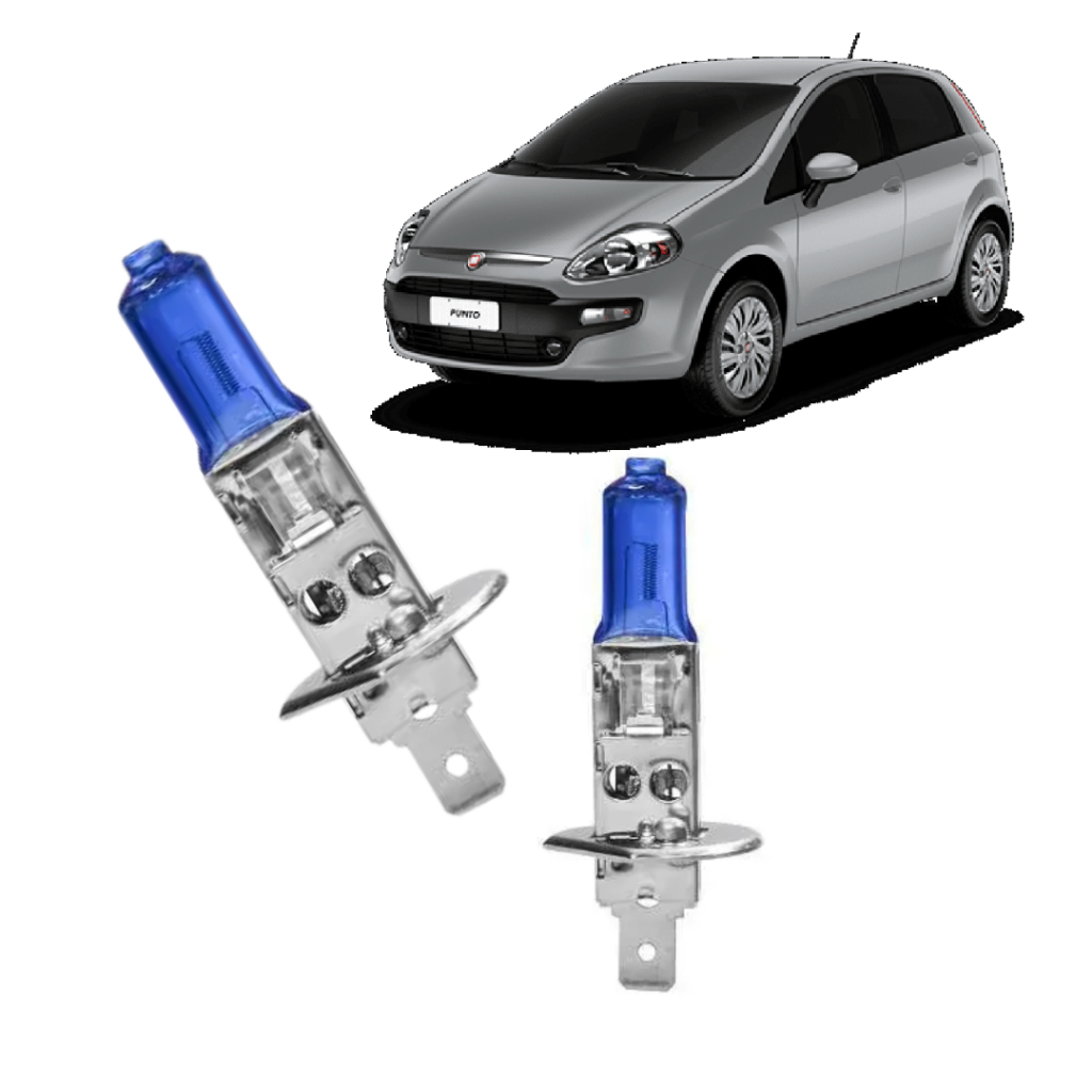 Par Lampada Super Branca Farol de Milha Fiat Punto ANO 2007 ao 2017 8500k H1 Envio Rapido