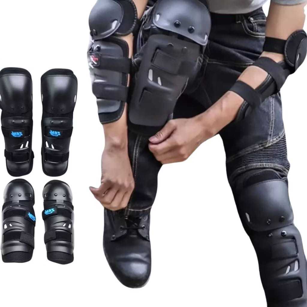 kit c/ 1 par de cotoveleira e 1 par de joalheira [ para proteção de bicicleta, patins, moto ] - SMILE LIFE 58 -
