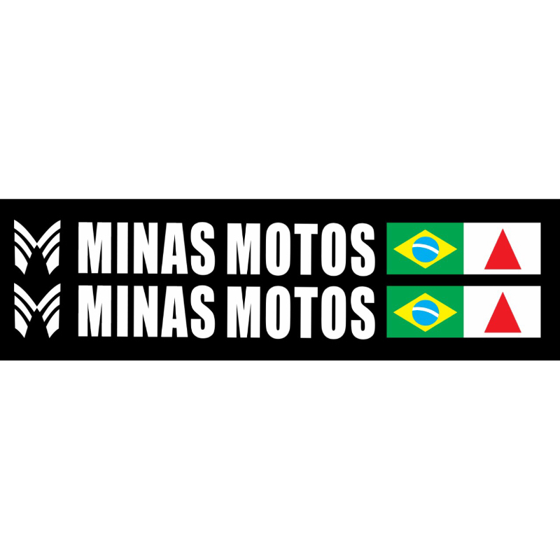 Adesivo Minas Moto, Branco para Canela de Moto Preta – Design Exclusivo para 2025, 244 e Bike