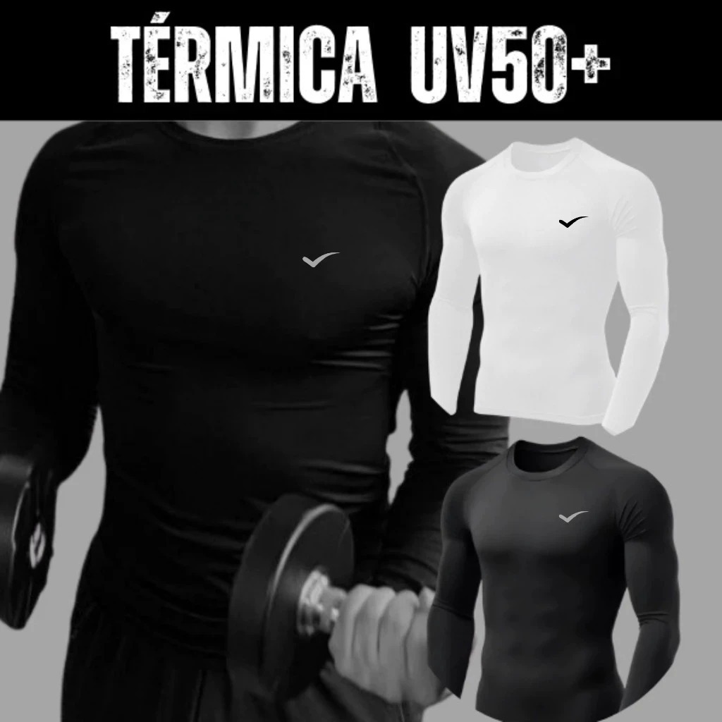 Kit com 2 camisas térmicas com proteção solar UV 50+