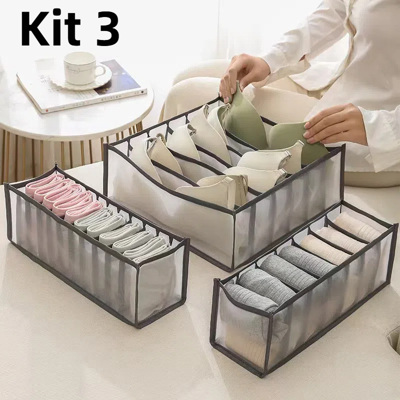 Organizadores De Gaveta De Sutiã Dobrável Caixa De Armazenamento Divisor Cuecas Roupeiro Casa em Oferta na Shopee