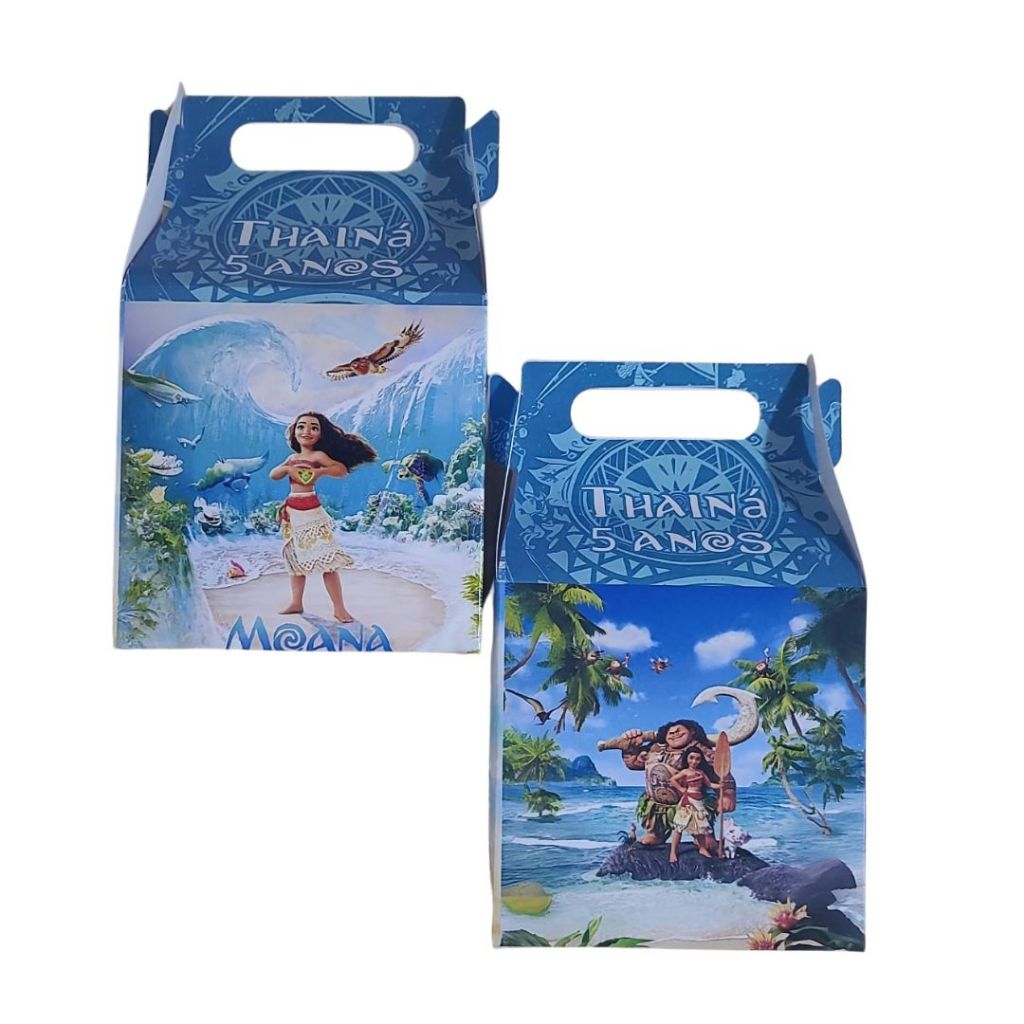 Caixinhas Moana Maui Lembrancinha para Festa de Aniversário Maletinhas Personalizado Com NOME e IDADE