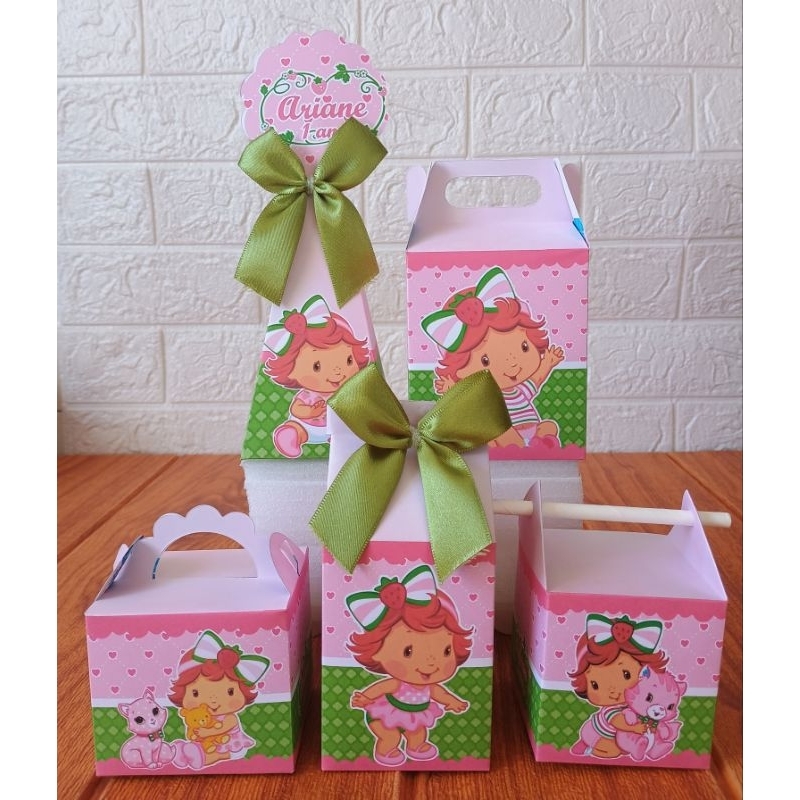 PEGUE E MONTE - Caixinhas Personalizadas Moranguinho Baby para aniversário/ Kit Caixinhas Lembrancinhas/ Festa Papelaria