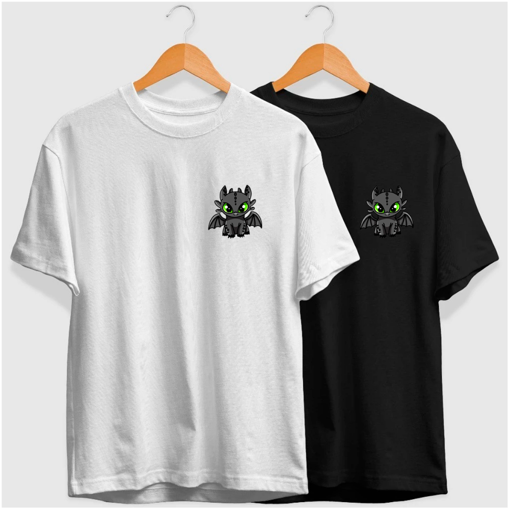 Kit Casal 2 Camisa Slim Tradicional Basica Algodão Banguela Furia Como Treinar Dragões Desenho Exclusivo