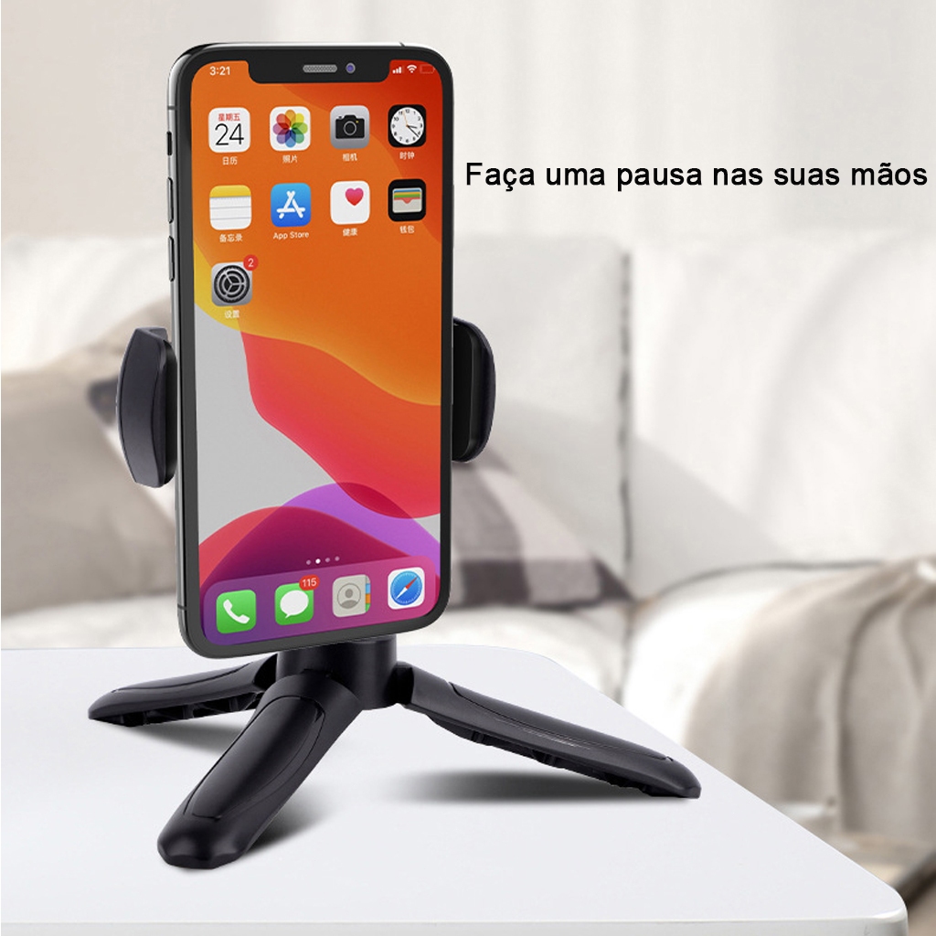 Suporte Tripé Para Mesa Com Mini Pedestal Ajustável 360° Ideal Para Gravação de Videos K529