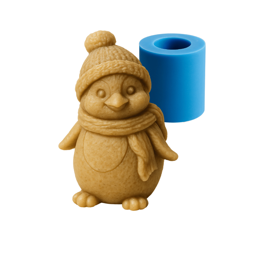 Molde Silicone Pinguim para Criação de Velas, Chaveiros, Peças em Resina Epoxi, Gesso e sabonete