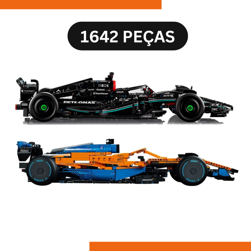Carro Fórmula 1 Mercedes F1 W14 – Blocos de Montar 1642 Peças – Modelo Realista Tipo Technic em Oferta na Shopee