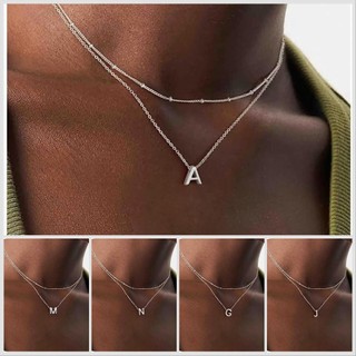 Colar Duplo joias Com Pingente De Letras Inglesas Banhado A prata 925 e Ouro 18k