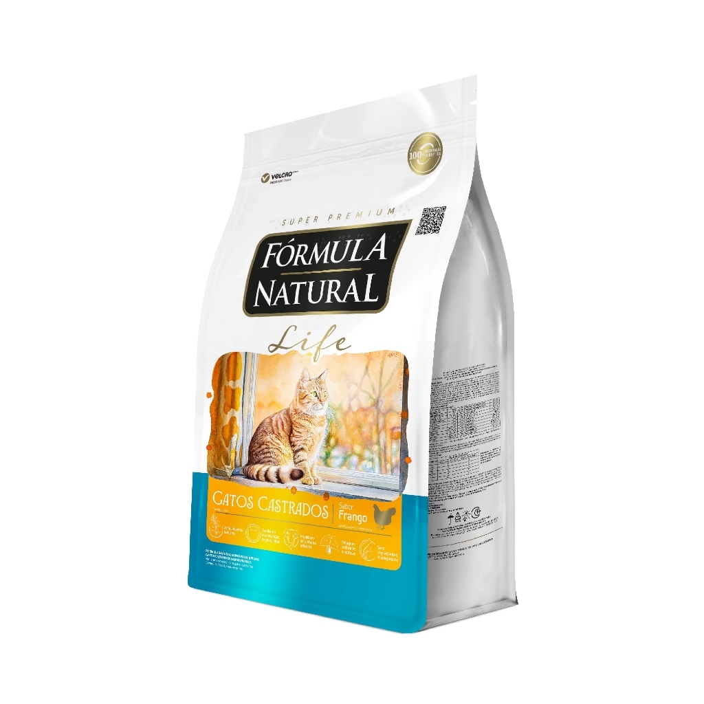 Ração Fórmula Natural Life Gatos Castrados Sabor Frango 1kg Adimax - Pets