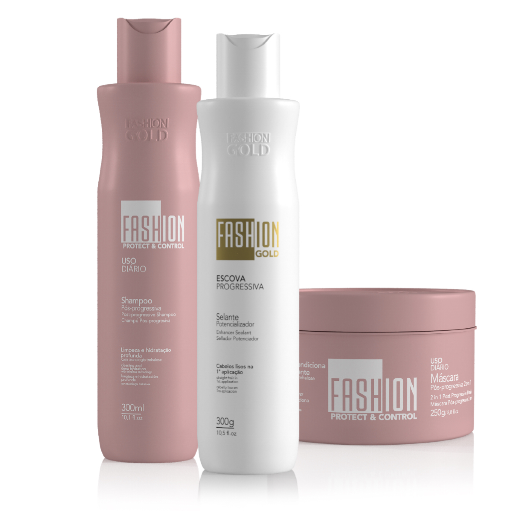 Kit Escova Progressiva Fashion Gold Baby 300g em Oferta na Shopee