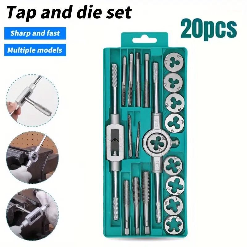 Kit Macho E Tarracha Jogo 20 Peças Para Aço Madeira Alumínio em Oferta na Shopee