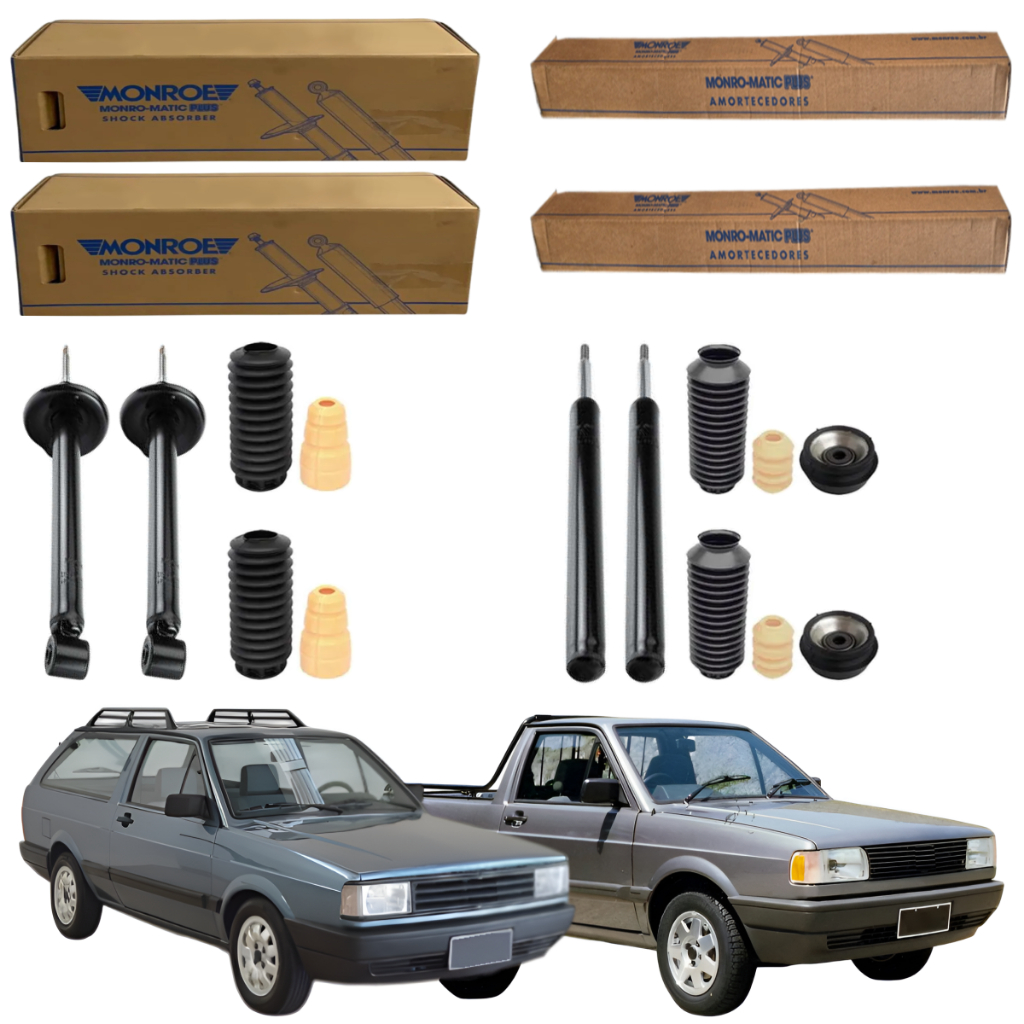 KIT 4 AMORTECEDOR PARATI E SAVEIRO QUADRADA DE 1984 A 1996 MONROE + KIT