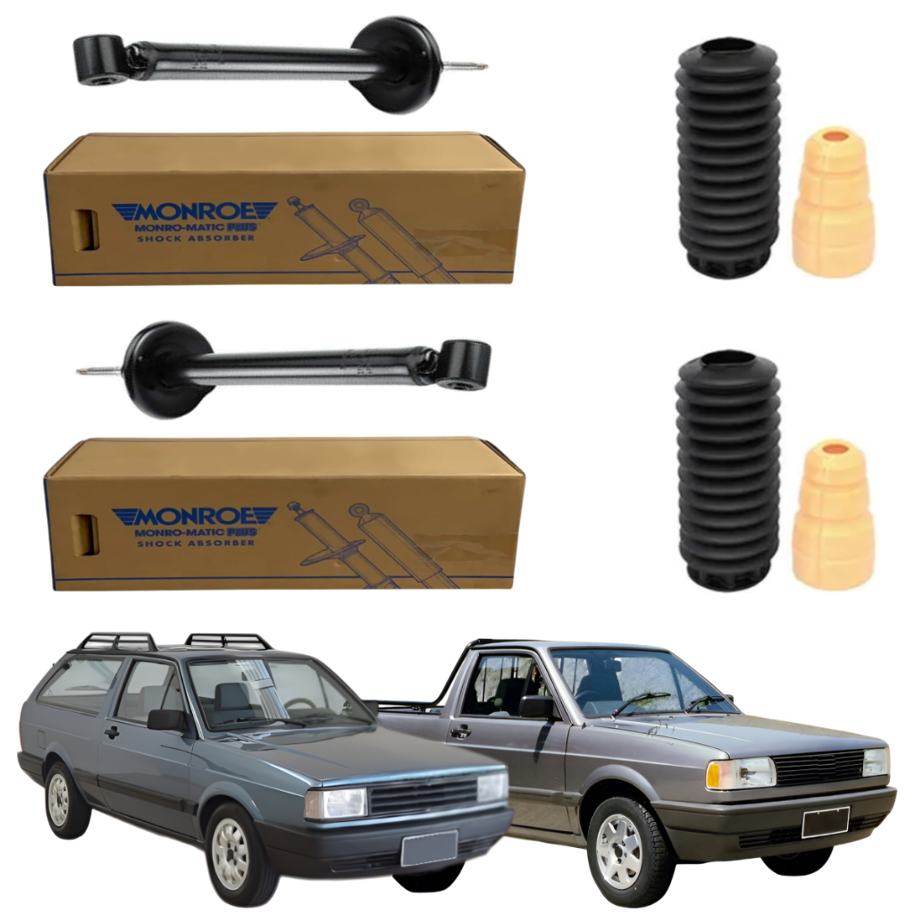 PAR AMORTECEDOR TRASEIRO PARATI E SAVEIRO QUADRADA DE 1984 A 1996 MONROE + KIT