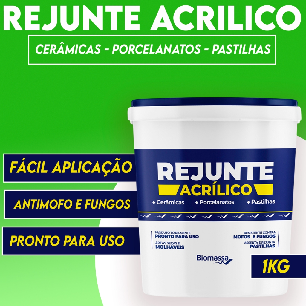 Rejunte Acrílico 1kg Biomassa Cores
