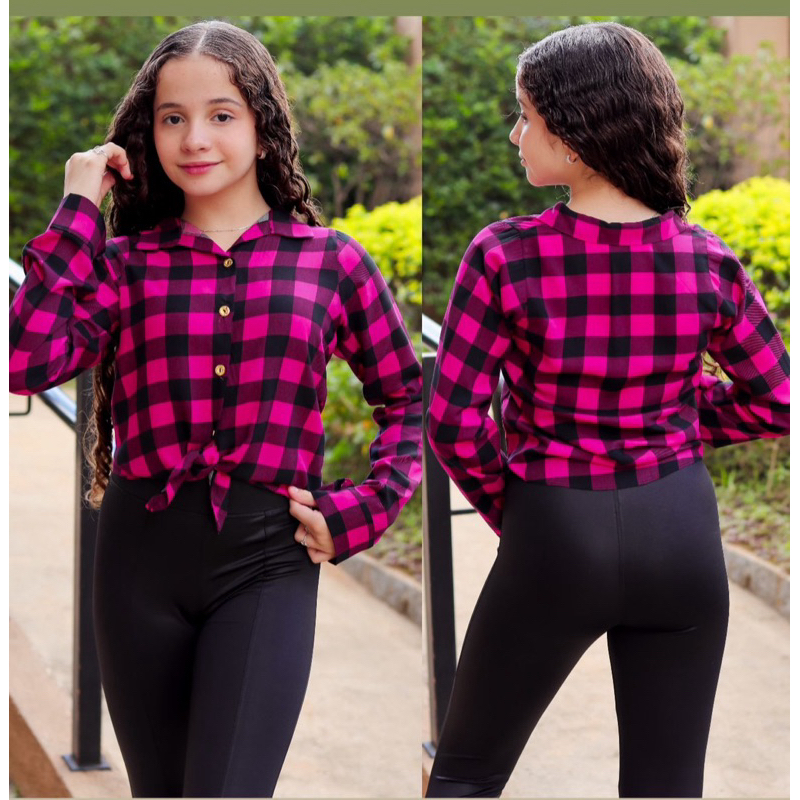 Camisa Infantil Xadrez Amarração!