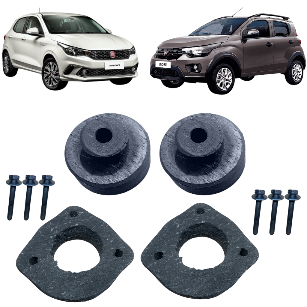 Kit Calço mola Dianteiro 3,5cm Traseiro 4cm Mobi Argo Cronos
