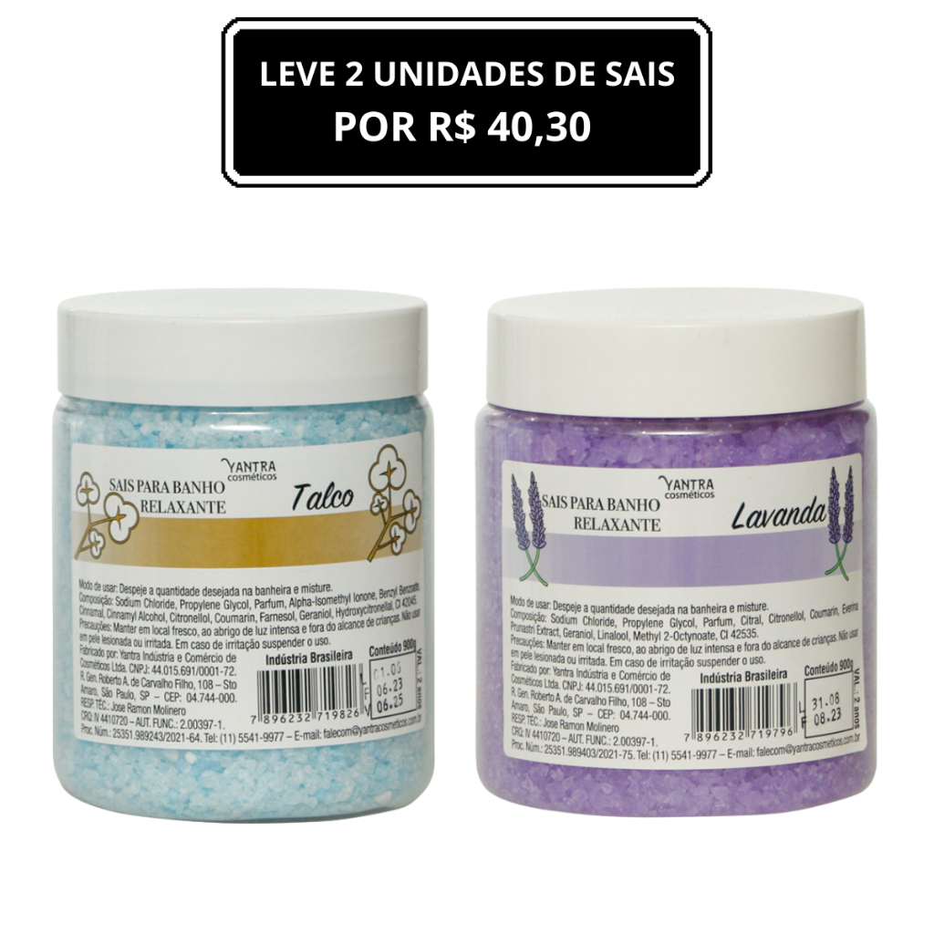 Promoção 2 unidades de Sais de banho relaxante (Grosso) - Yantra Cosméticos - em Oferta na Shopee