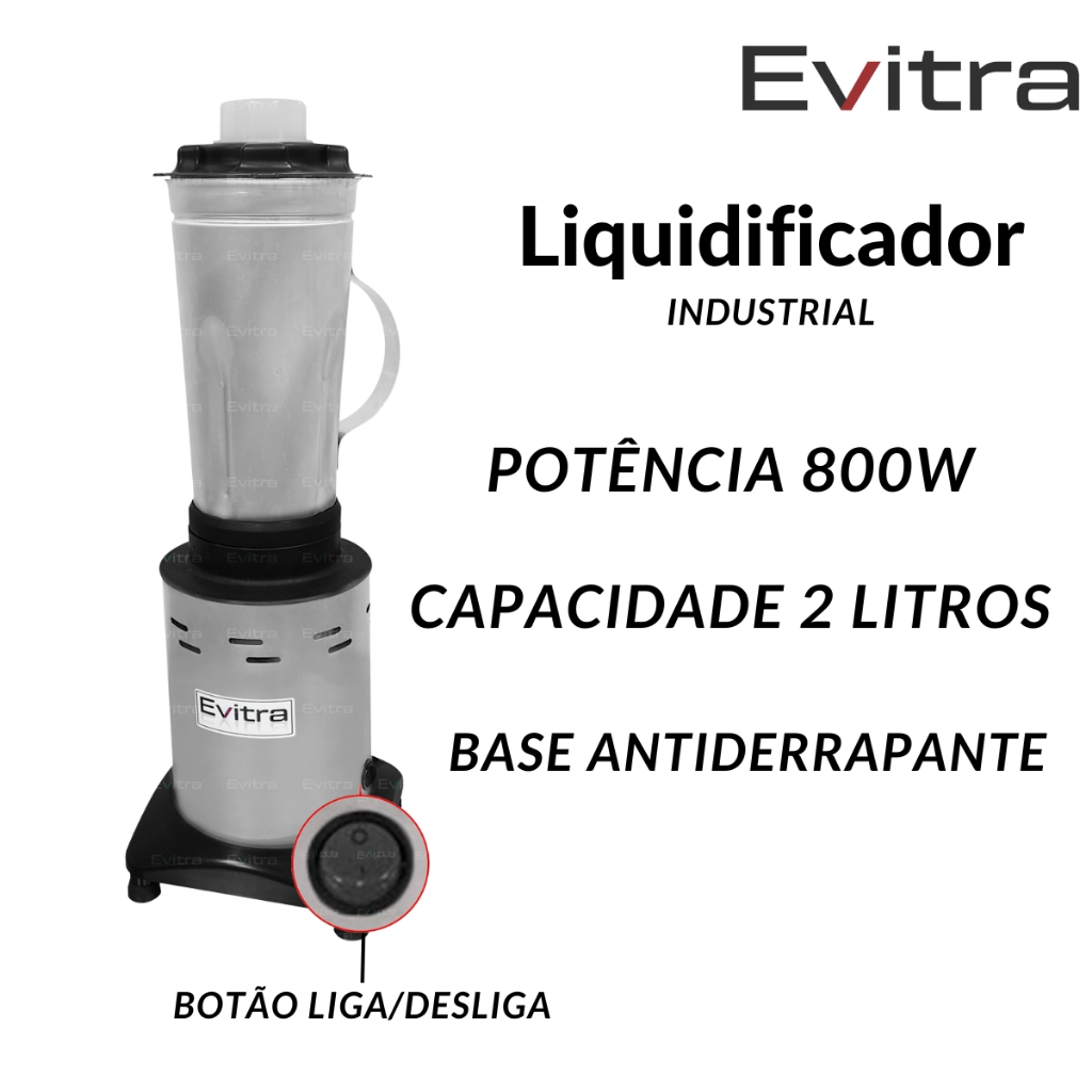 Liquidificador Industrial 2 Litros Alta Rotação 800w 18000rpm para Milk Shake Sucos Maionese Liquido