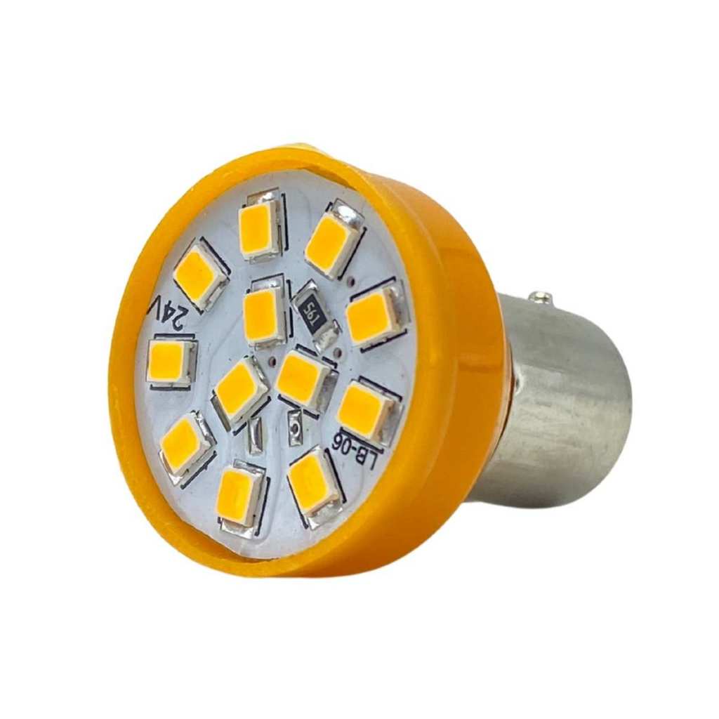 2 Lâmpada LED 1141 24V 3.5W 12 LEDs 1 Polo Pino V - Âmbar