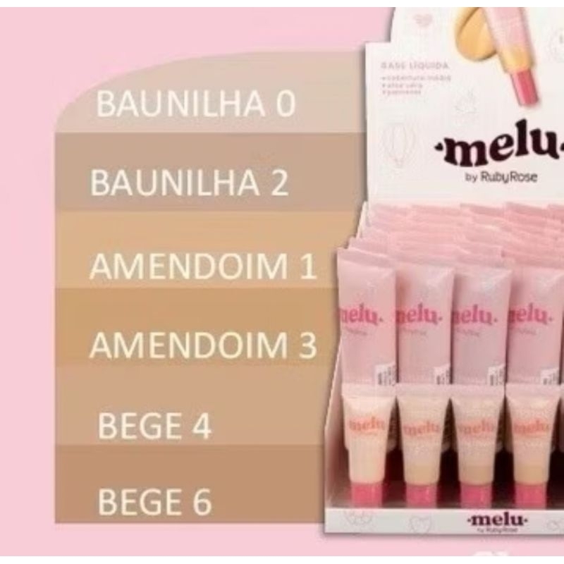 Base Líquida Melu by Ruby Rose 29ml