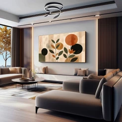 Quadro Decorativo Para Sala Com Moldura Folhagem