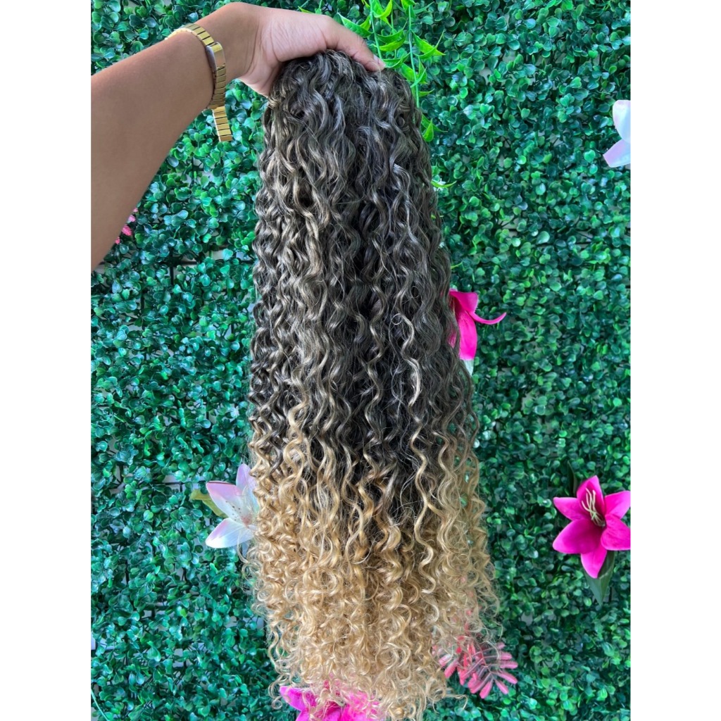 Aplique Rabo de Cavalo Nicole cacheado 70cm Fashion classic Cabelo cacheado Bio orgânico