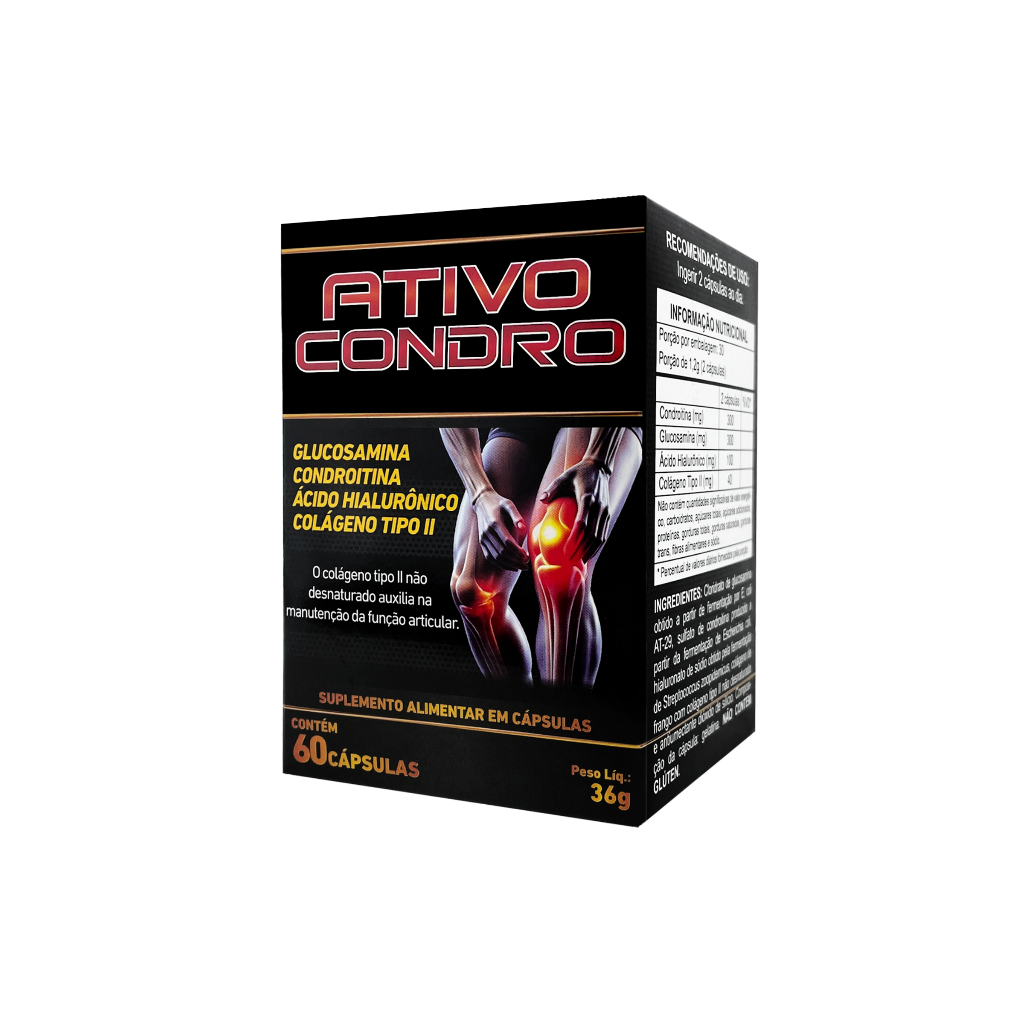 Ativo Condro Glucosamina Condroitina Saúde Articular Mobilidade 60 Cápsulas Entrega Rápida