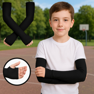 Manguito Infantil  Par UV50+ Proteção Solar Ciclismo Corrida Futebol jogos gamer em Oferta na Shopee