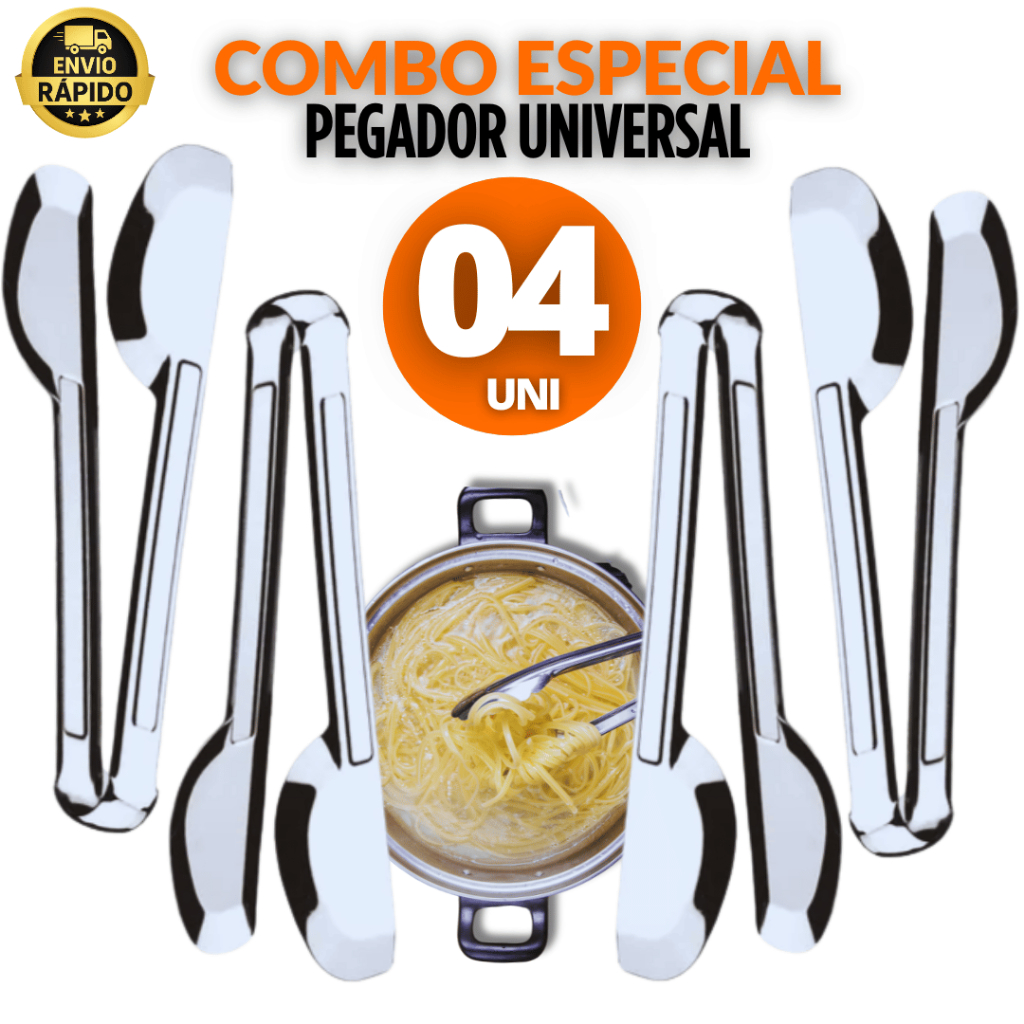 Conjunto Kit 4 Unidades Pegador Universal 20cm Alimentos Pães Buffet Variáveis Utilidades Qualidade