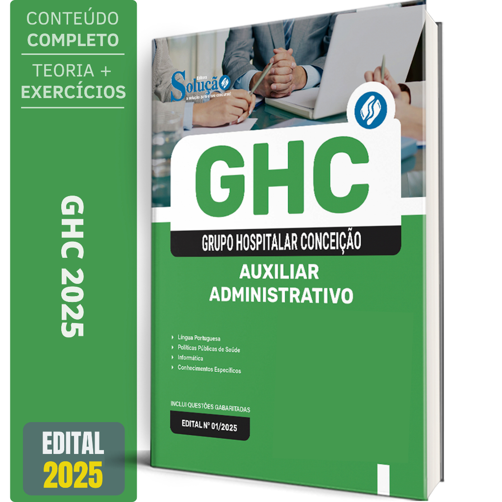 Imagem Apostila Concurso GHC RS - Auxiliar Administrativo