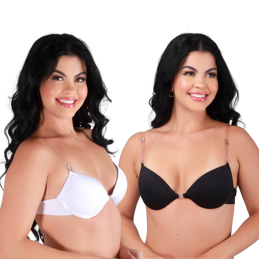 Kit 2 Sutiã Costa Nua Com Alça De Silicone Removível E Ajustável Com Bojo Soutien Sutian em Oferta na Shopee