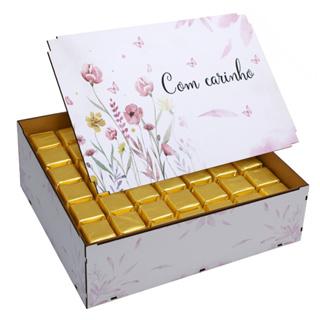 Caixa com carinho organizadora presente com tampa de sapato MDF decorado em Oferta na Shopee