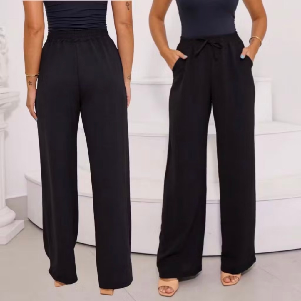 Calça Pantalona Feminina Tendências Moda Super Envio Rápido em Oferta na Shopee