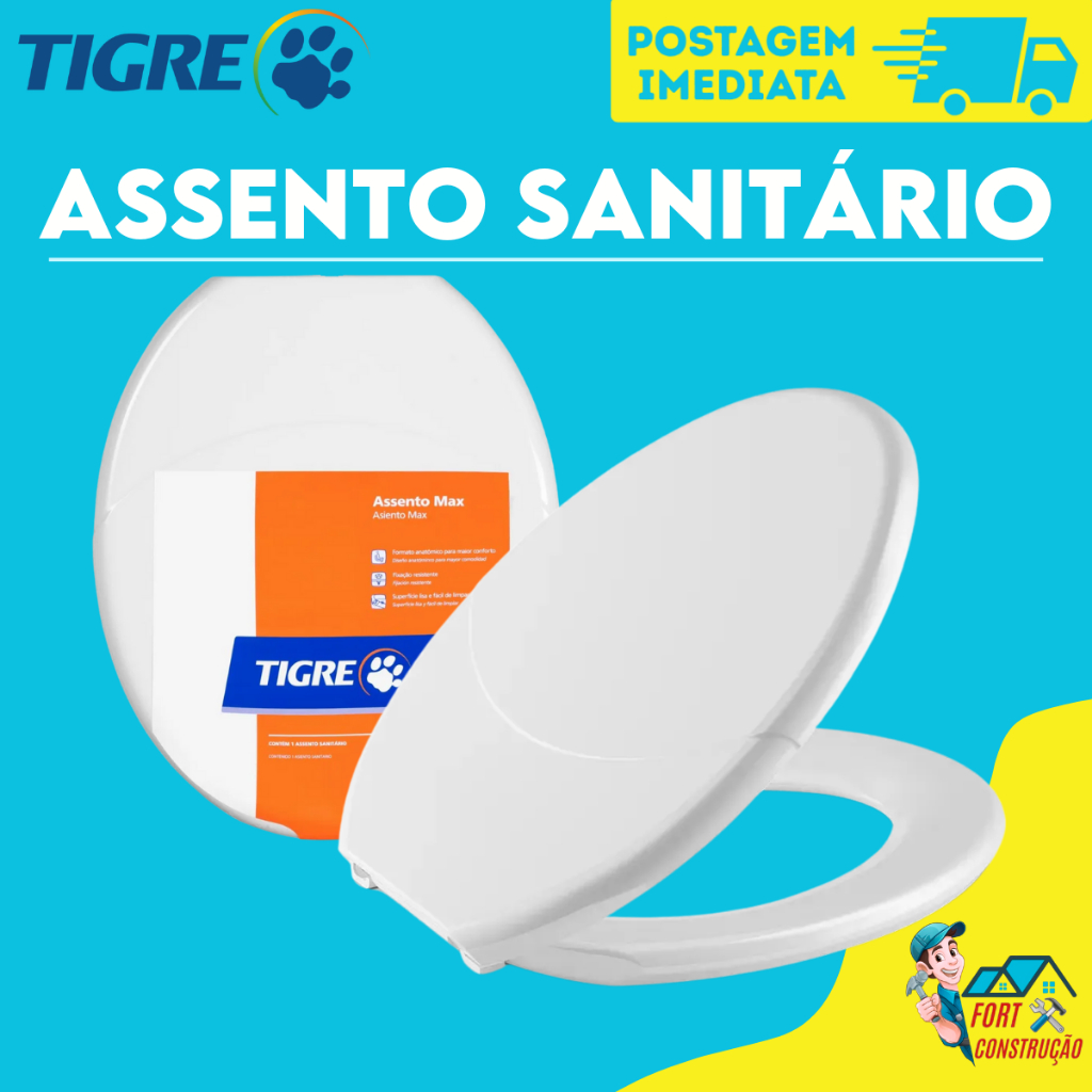 Assento Sanitário Universal Tampa De Vaso Oval Banheiro Max Tigre Incepa Deca Icasa Logasa Ideal