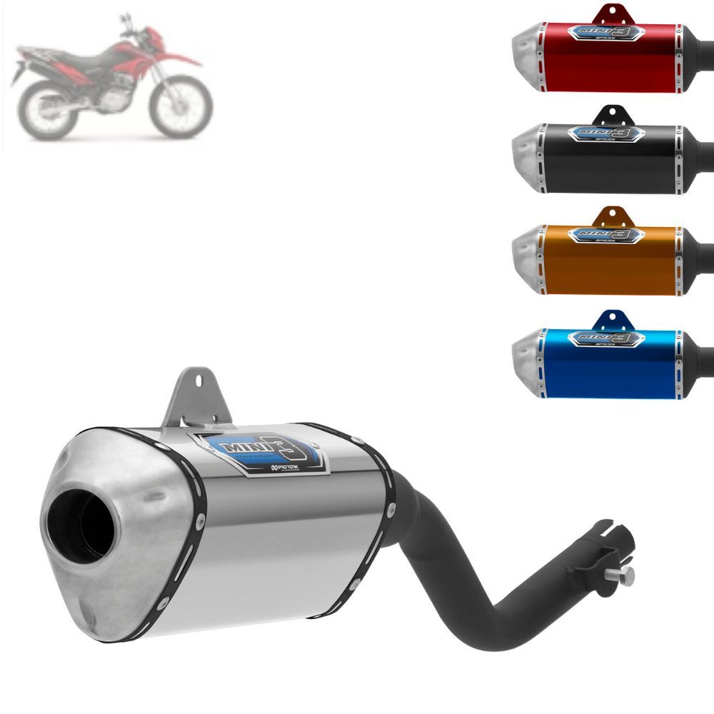 Ponteira Escapamento Escape Moto Pro Tork Mini 3 Nxr Bros 150 2006 2007 2008 Honda Preto em Oferta na Shopee