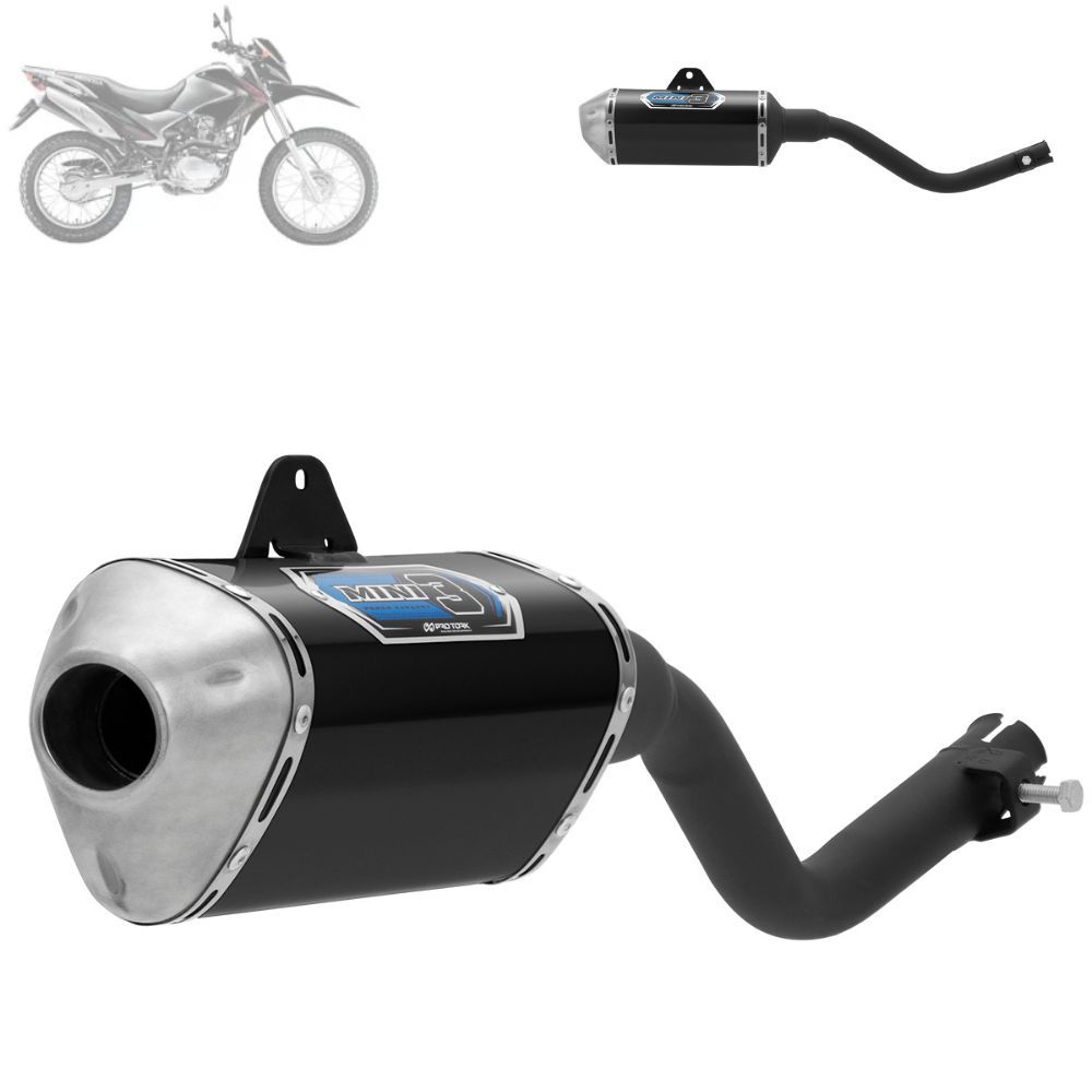 Ponteira Escapamento Escape Moto Pro Tork Mini 3 Nxr Bros 150 2009 2010 2011 2012 Honda - Spare Parts and Accessories for Vehicles