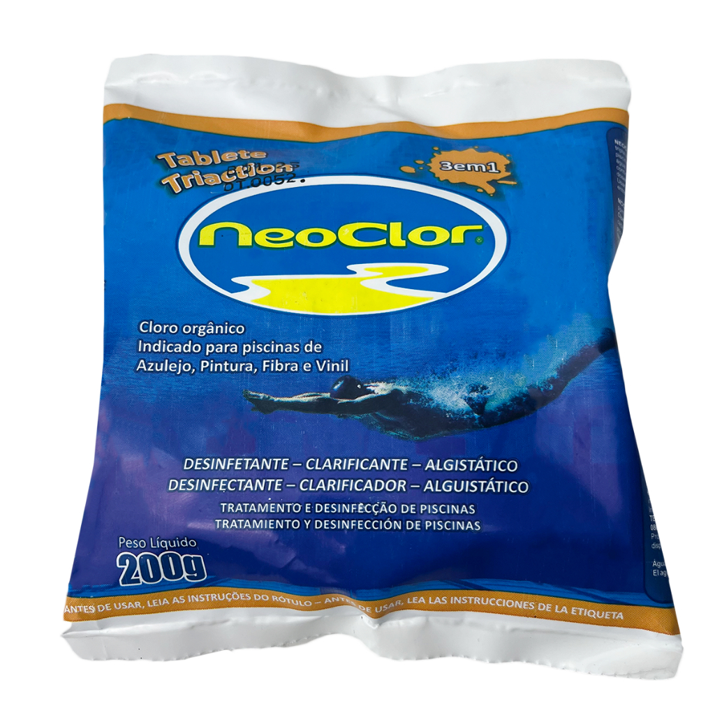 Pastilha De Cloro Para Tratamento De Piscina Multifunção 5 Em 1 200g Neoclor em Oferta na Shopee