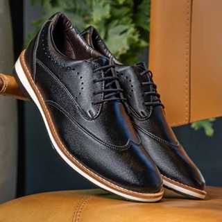 Sapato Casual Oxford Versales Masculino com Cadarço e Material Nobre Preto em Oferta na Shopee