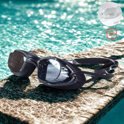Óculos Natação Mergulho Silicone Profissional Proteção UV Solar Antiembaçante Masculino Feminino